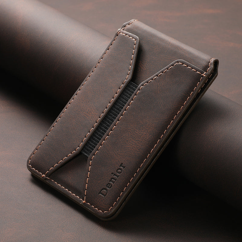 V11 Magnetic Card Holder with Elastic Band - PU Leather