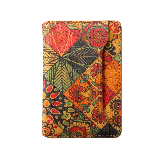 V04 Adhesive Phone Card Holder - Patchwork Cork