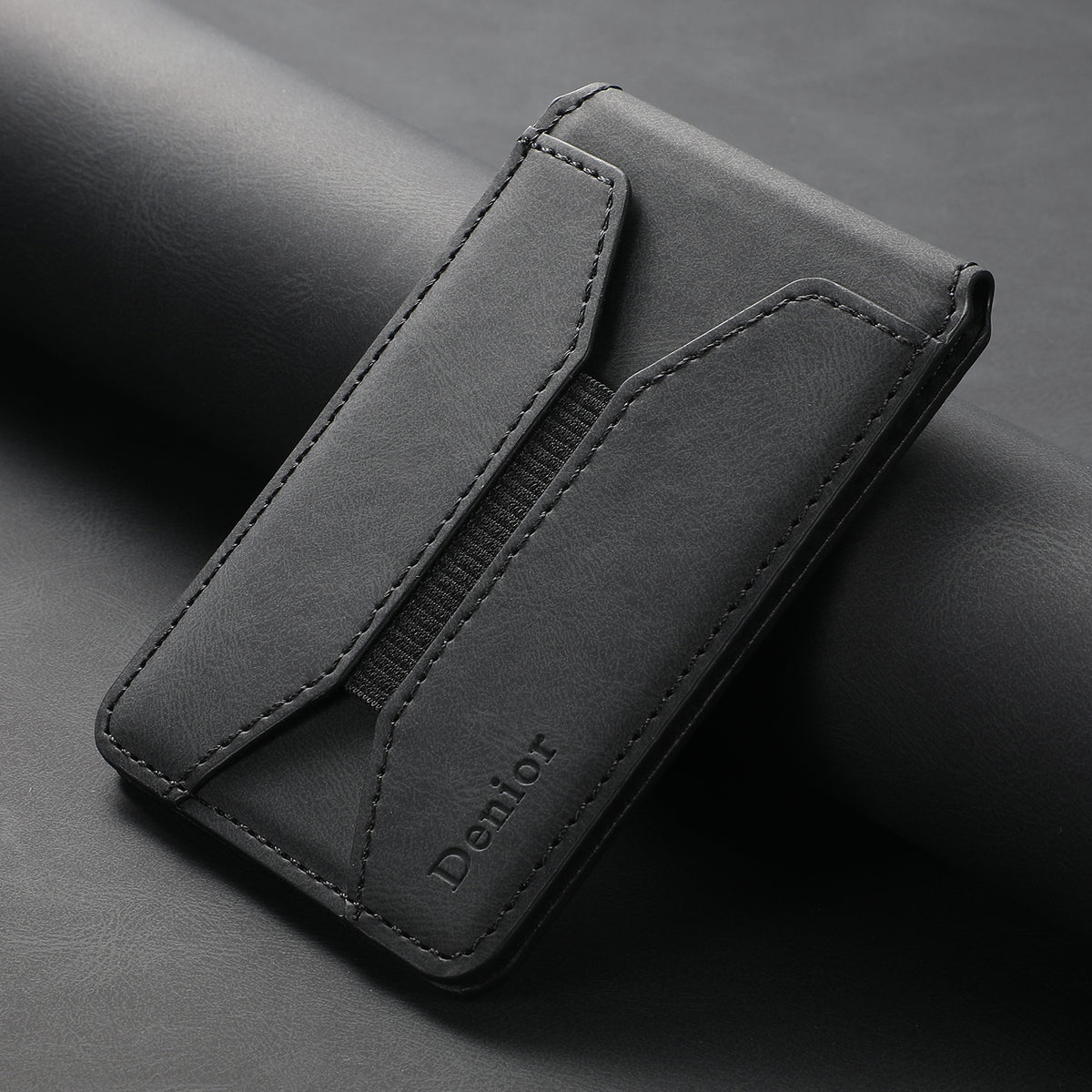 V11 Magnetic Card Holder with Elastic Band - PU Leather