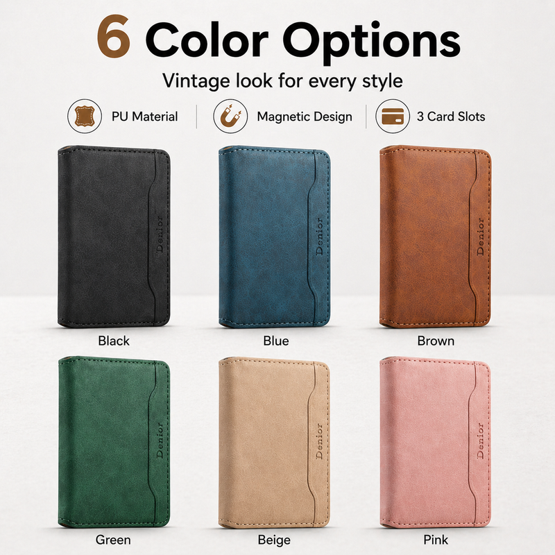 V08 Magnetic Card Holder - PU Leather