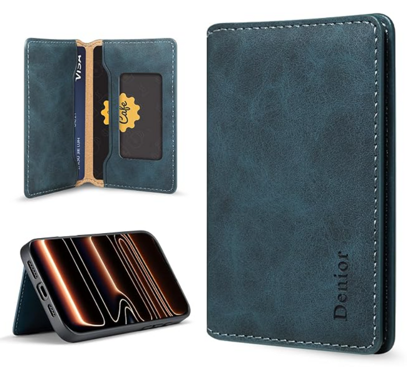 V18 Magnetic Card Holder - Vintage PU Leather