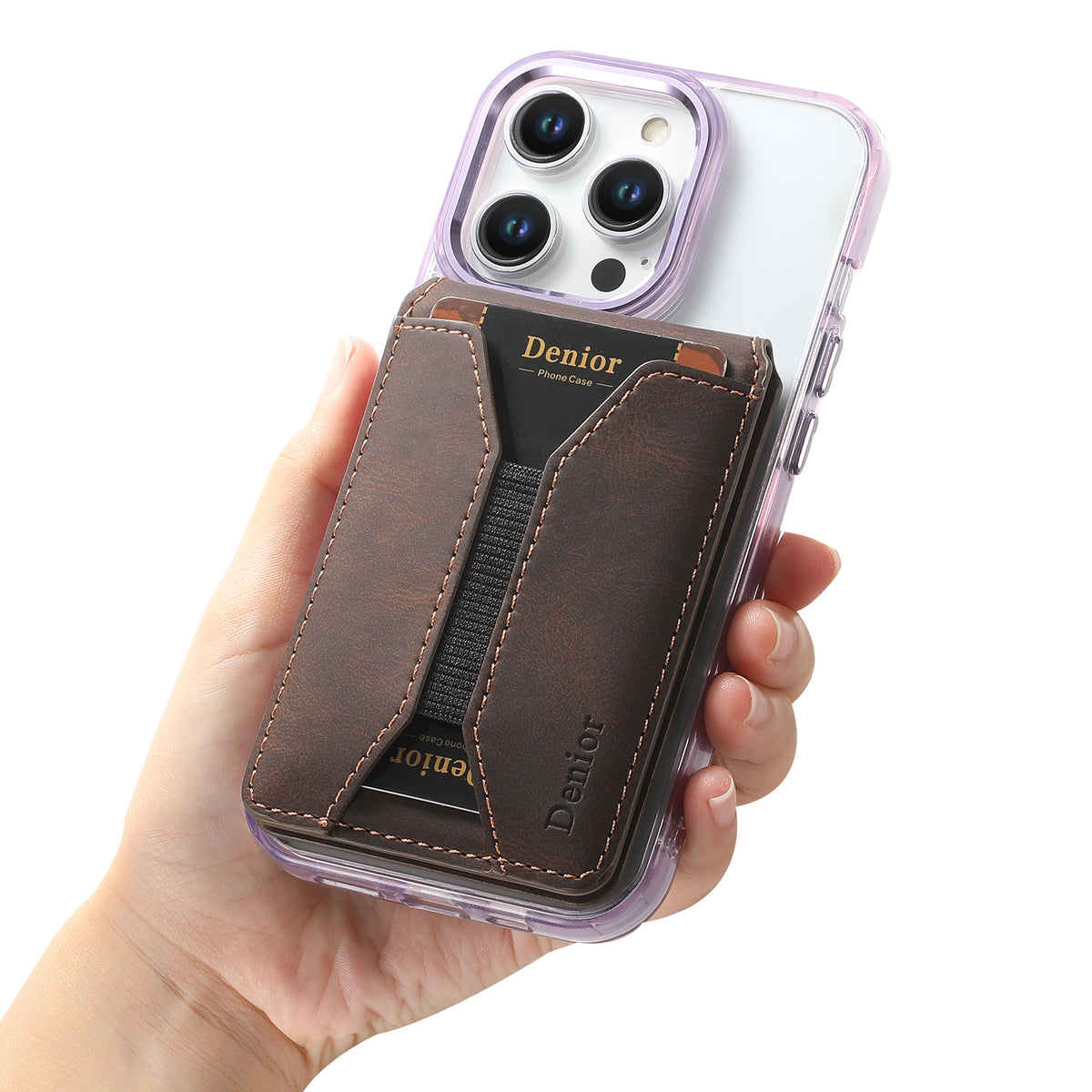 V11 Magnetic Card Holder with Elastic Band - PU Leather