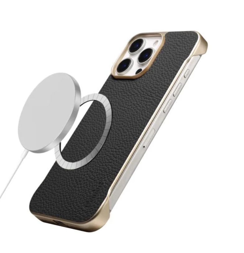 Litchi-Grain Genuine Leather Magnetic Half Cover Case | A20