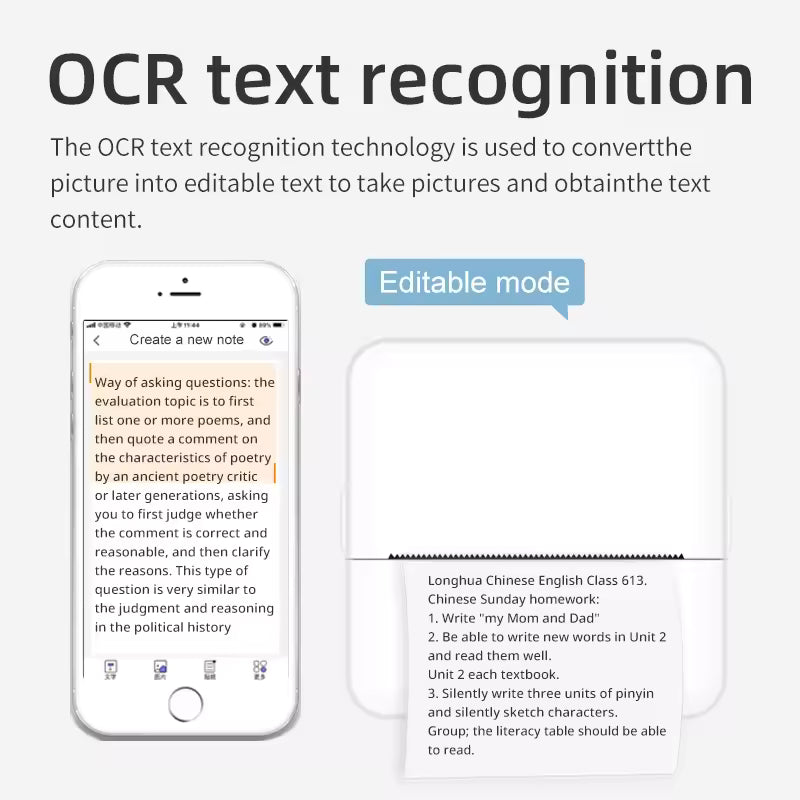 X6 mini HD printer portable sticker label Printer Bluetooth pocket thermal printer with paper for student note inkless printing