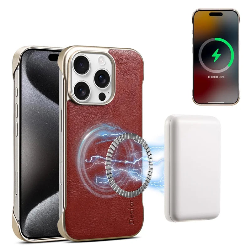 Italian Calf Grain Genuine Leather Magnetic Half Cover Case | A19
