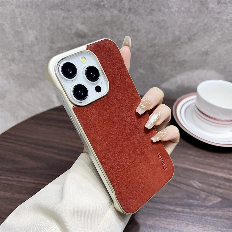 Italian Calf Grain Genuine Leather Magnetic Half Cover Case | A19