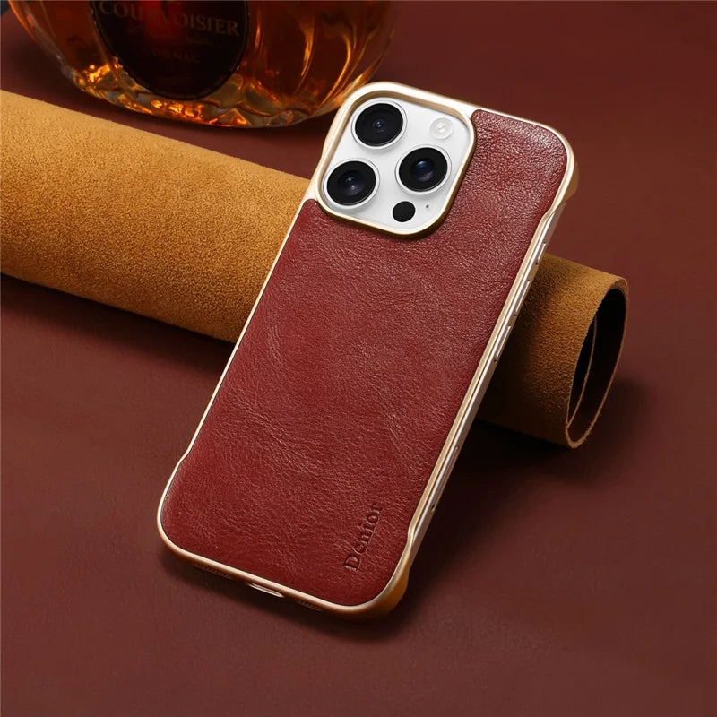 Italian Calf Grain Genuine Leather Magnetic Half Cover Case | A19