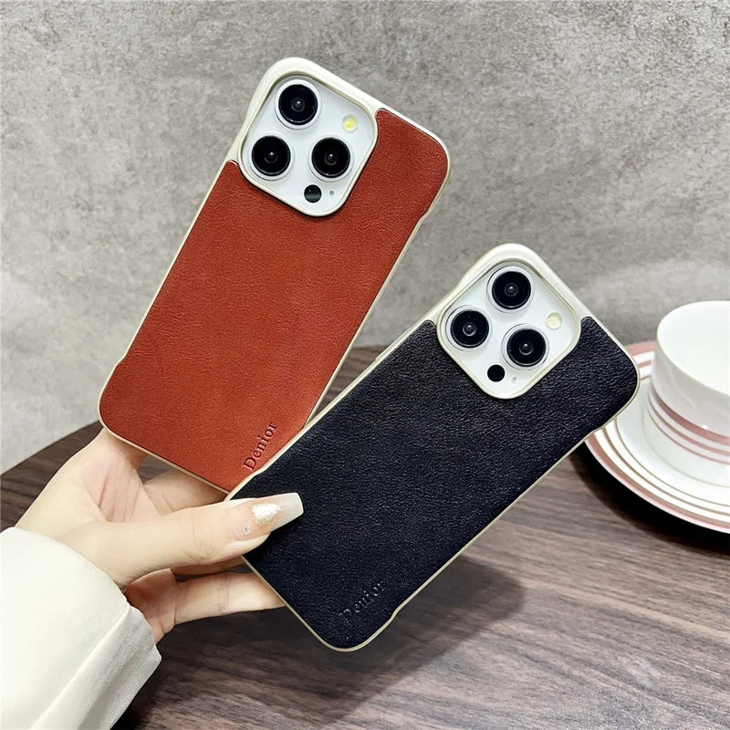 Italian Calf Grain Genuine Leather Magnetic Half Cover Case | A19