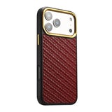 Woven Twill Cowhide Leather Magnetic Case (Gold Lens Trim) | A26+1