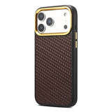 Woven Twill Cowhide Leather Magnetic Case (Gold Lens Trim) | A26+1