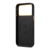 Woven Twill Cowhide Leather Magnetic Case (Gold Lens Trim) | A26+1