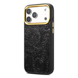 Vintage Tang Floral Cowhide Leather Magnetic Case | A26+2