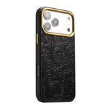 Vintage Tang Floral Cowhide Leather Magnetic Case | A26+2