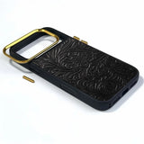 Vintage Tang Floral Cowhide Leather Magnetic Case | A26+2