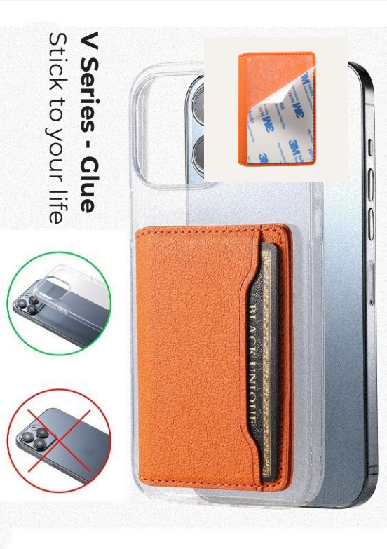 V02 Adhesive Phone Card Holder - PU Leather