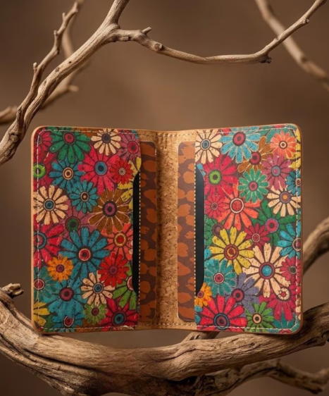 V10 Magnetic Card Holder - Floral Cork