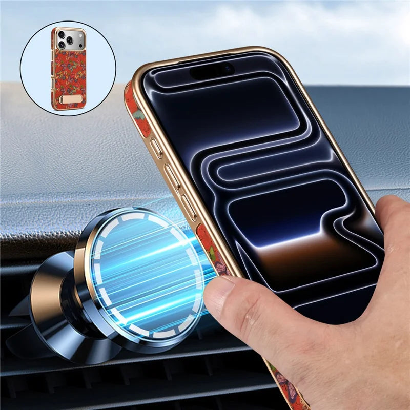 Electronic Frame Phone Case with Line Kickstand - A25+4