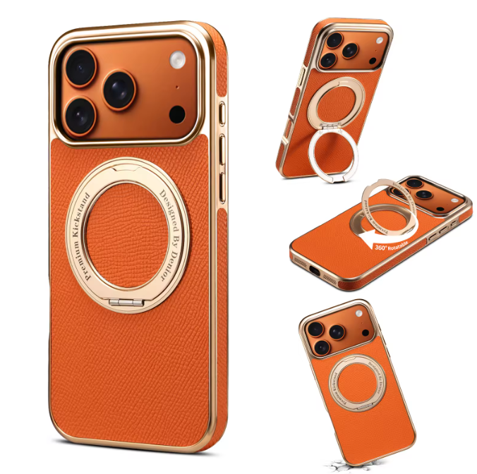 Top-Grain Cowhide Leather Case with Rotatable Kickstand | A23+1