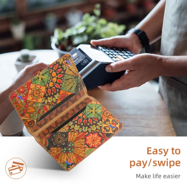 V04 Adhesive Phone Card Holder - Patchwork Cork