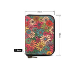 V16 Magnetic Zipper Card Holder - Floral Cork