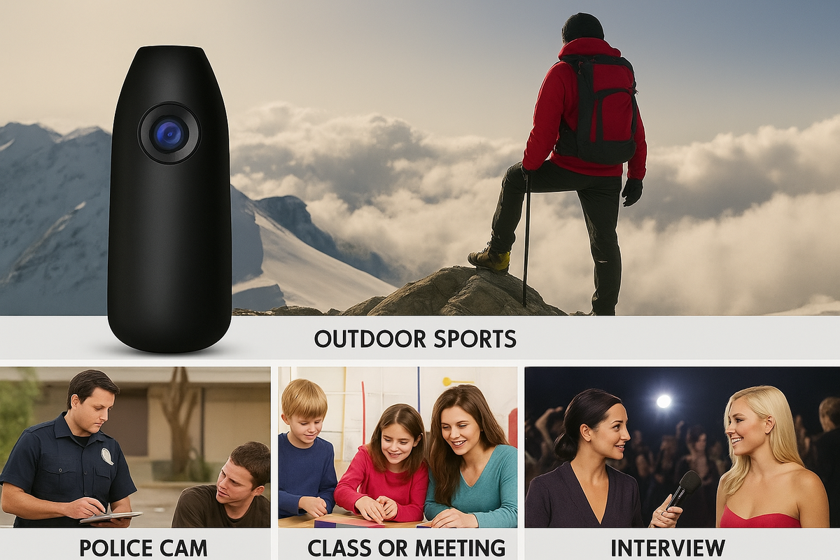 Video Recorder Portable HD Micro Camera Pocket Video Recorder Motion Detection for Outdoor Sport Interview Class Meeting