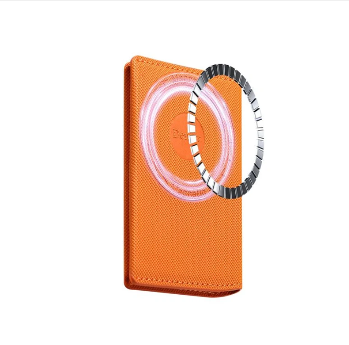 V26 Magnetic Card Holder - Cross-Grain PU Leather