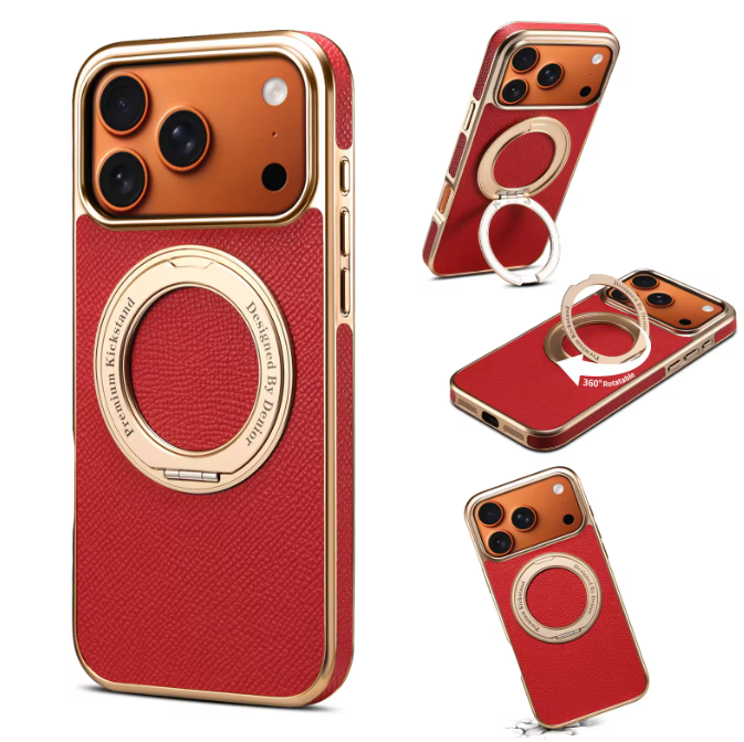 Top-Grain Cowhide Leather Case with Rotatable Kickstand | A23+1
