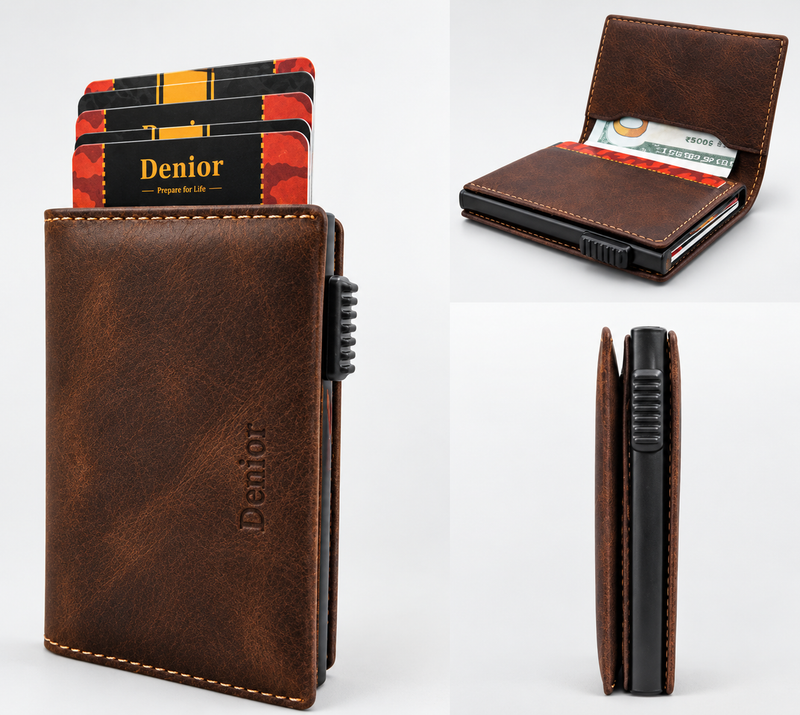 T6 Pop-Up Wallet - 9 Cards - Skin-Feel Leather