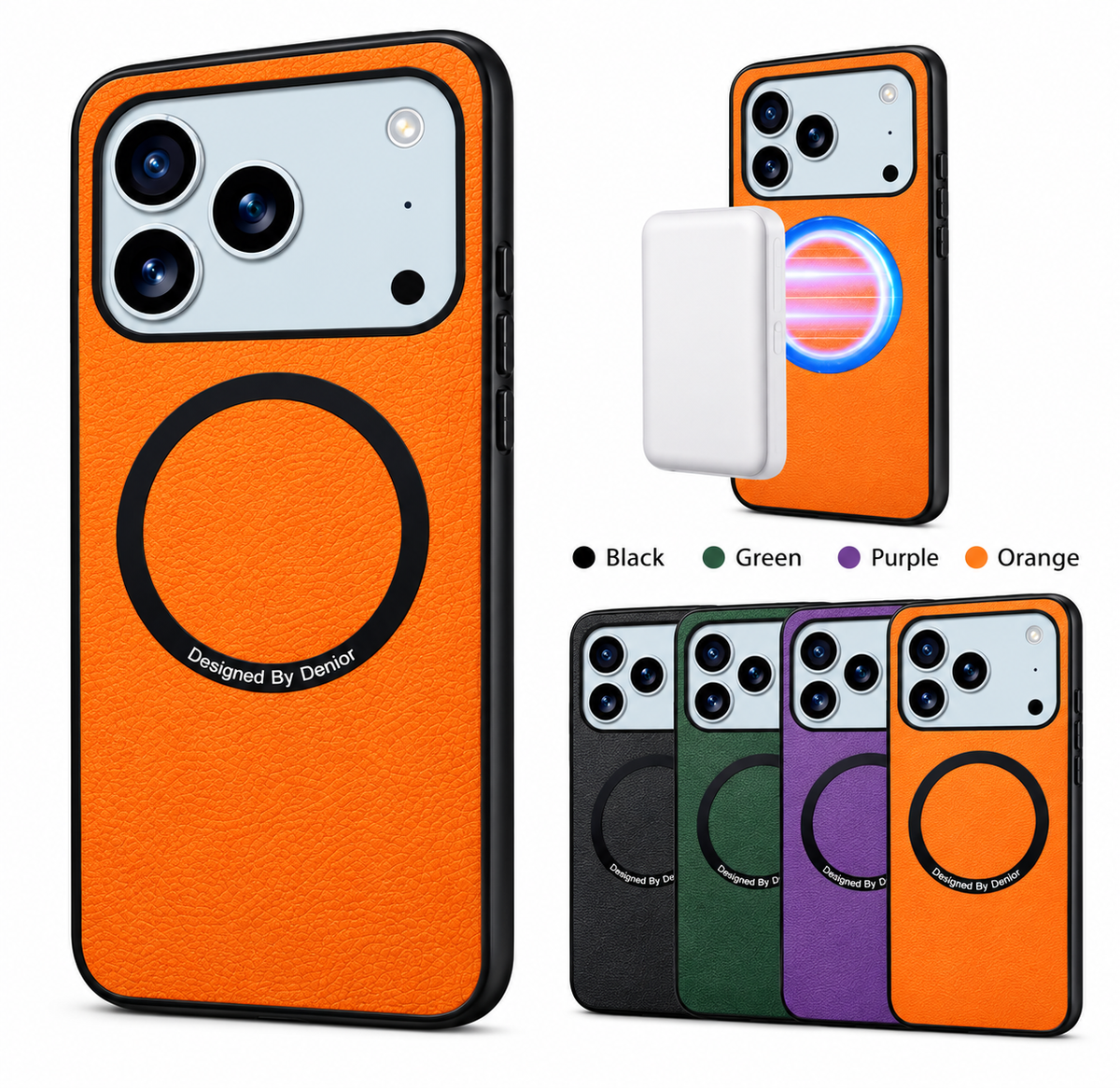 Lychee Pattern PU Leather Magnetic Ring Phone Case | A08+1