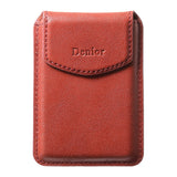 V14 Magnetic Card Holder with Flap - Genuine Leather