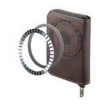 V17 Magnetic Zipper Card Holder - PU Leather
