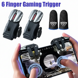 G21 1 Pair 6 Finger Game Controller for PUBG Game Mobile Gamepad Trigger Joystick Shooter Fire Button Controller for PUBG Mobile