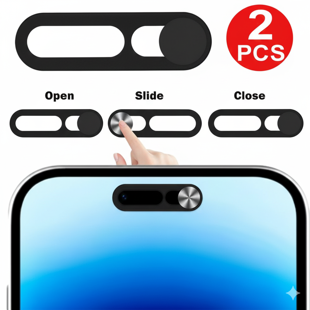 1-2Pcs Black Webcam Cover for IPhone Anti-hacker Shutter Privacy Protection Slide Shield Anti-peep for SmartPhone Laptop Camera