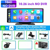 10.26" Carplay Screen for Car, Wireless CarPlay & Android Auto Multimedia Video Player, Universal Car Radio, BT AUX FM Car Stereo