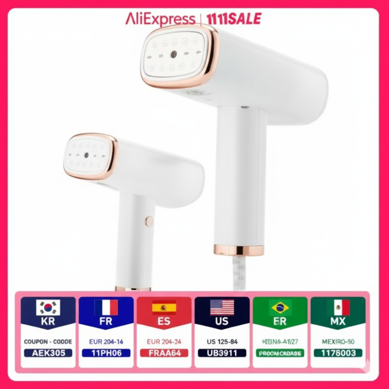 Portable Handheld Steam Iron 1000W Folding Mini Garment Hanging Steamer Clothes Ironing Wet Dry Ironing Machine for Home Travel