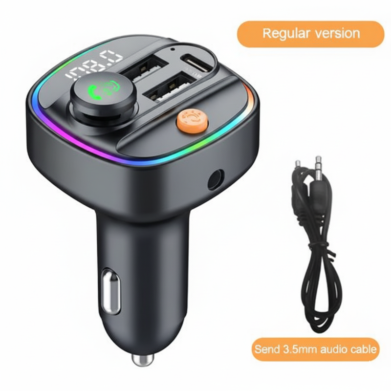 Bluetooth 5.3 FM Transmitter Handsfree Car AUX Radio Modulator MP3 Player with 22.5W & PD30W Fast Charge Adapter Car Accessories
