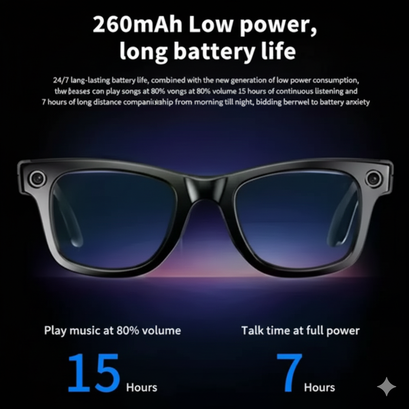 AI Smart Glasses with 8MP Camera Video Recording 100+ Languages Translation Sunglasses Bluetooth Call Music Play Men Women 2025