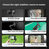 AOCHUAN 3-Axis Handheld Gimbal Stabilizer SmartXE for Smartphone for iPhone Android AI Face Tracking TikTok Vlog