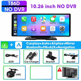 10.26" Carplay Screen for Car, Wireless CarPlay & Android Auto Multimedia Video Player, Universal Car Radio, BT AUX FM Car Stereo