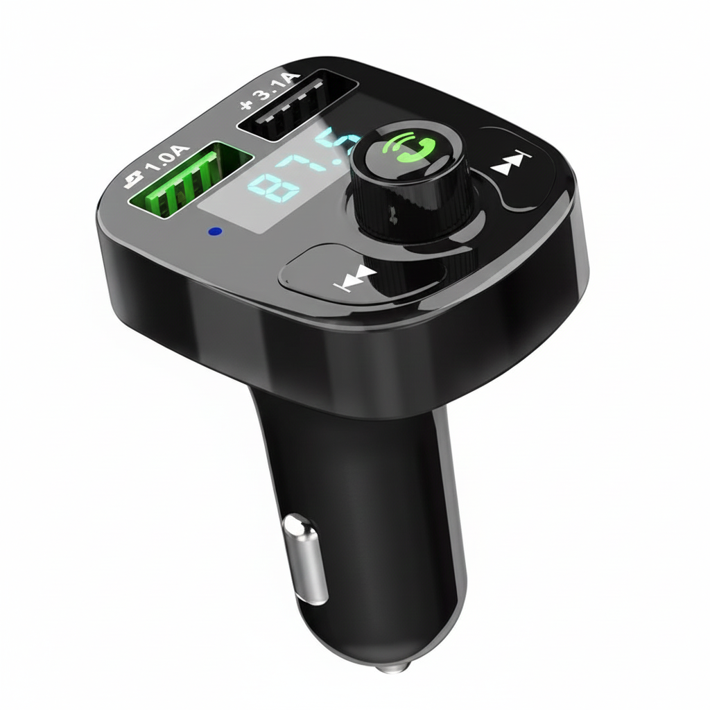 LED MP3 Car Bluetooth FM Hands-Free Bluetooth-compaitable 5.0 Transmitter 3.1A QC3.0 PD Type C Dual USB Car Charger