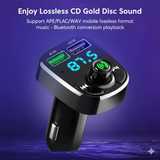 LED MP3 Car Bluetooth FM Hands-Free Bluetooth-compaitable 5.0 Transmitter 3.1A QC3.0 PD Type C Dual USB Car Charger