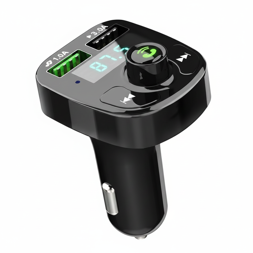 LED MP3 Car Bluetooth FM Hands-Free Bluetooth-compaitable 5.0 Transmitter 3.1A QC3.0 PD Type C Dual USB Car Charger
