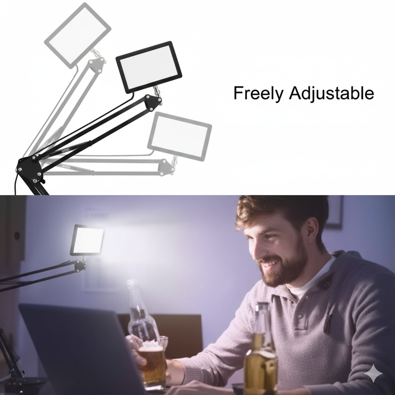 LED Photography Light Selfie Lights Conference Lighting Photo Studio Lamp With Scissor Arm Stand For Zoom YouTube Live Streaming