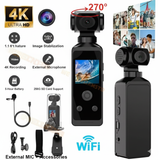4K / 5K Ultra HD WIFI Action Camera 270° Rotatable Mini Sports Cam Waterproof Case Helmet Travel Bicycle Driver Recorder 1080P