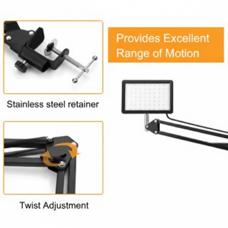 LED Photography Light Selfie Lights Conference Lighting Photo Studio Lamp With Scissor Arm Stand For Zoom YouTube Live Streaming
