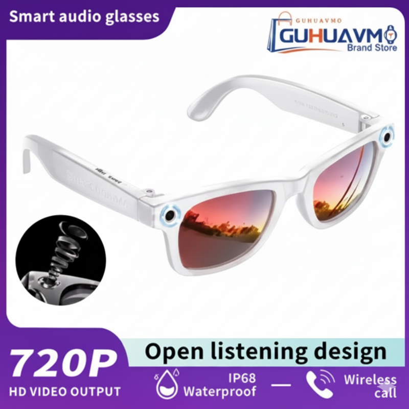 AI Smart Glasses with 8MP Camera Video Recording 100+ Languages Translation Sunglasses Bluetooth Call Music Play Men Women 2025