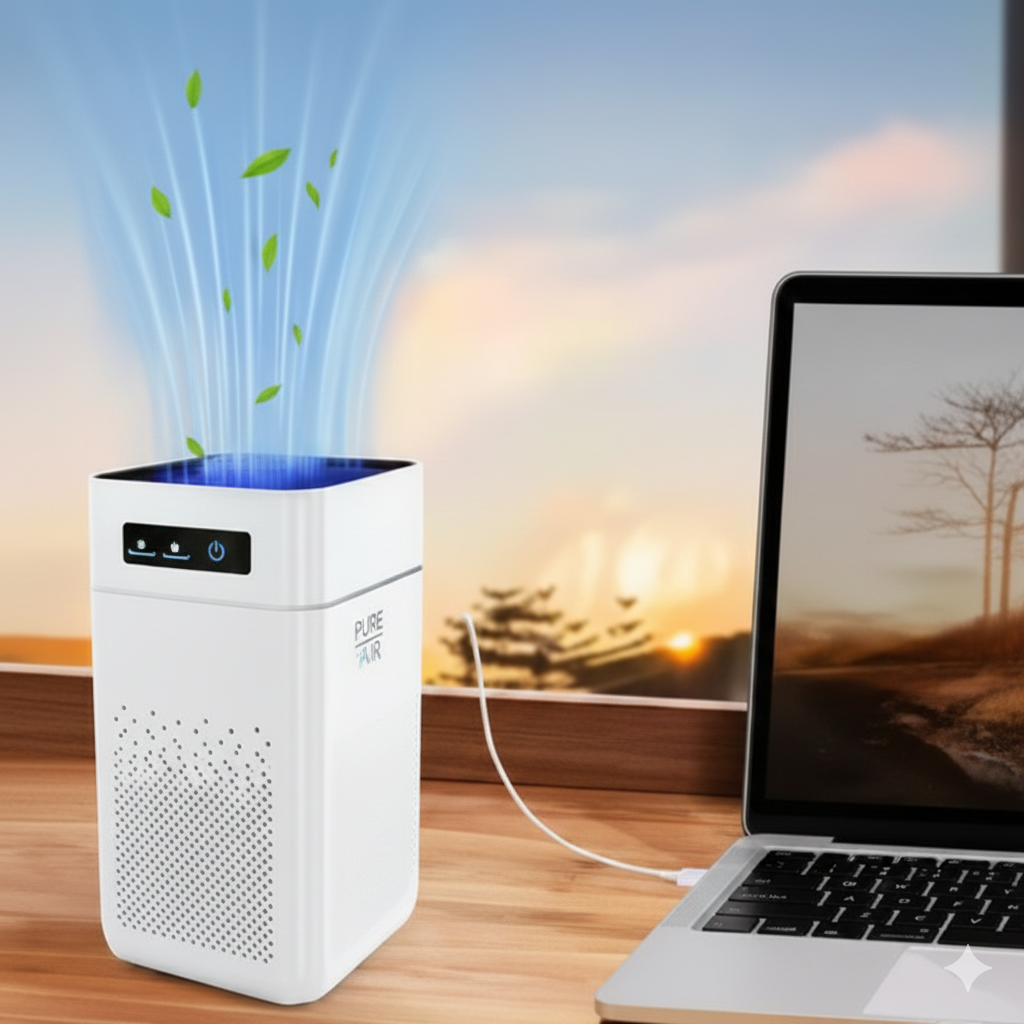 Professional home air purifier for removing formaldehyde odor and releasing negative ions, suitable for home and office use