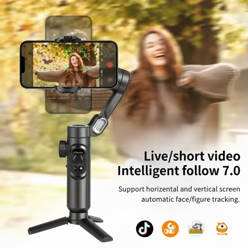 AOCHUAN 3-Axis Handheld Gimbal Stabilizer SmartXE for Smartphone for iPhone Android AI Face Tracking TikTok Vlog