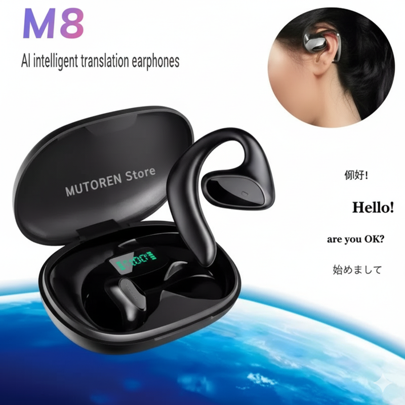 Bluetooth 5.1 Translation Headphones 144 Languages Instant Translate Smart Voice Translator Wireless Music Earphones Translator
