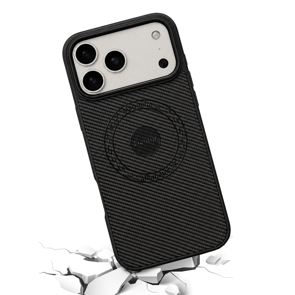 Carbon Fiber PU Leather Magnetic Phone Case | A15